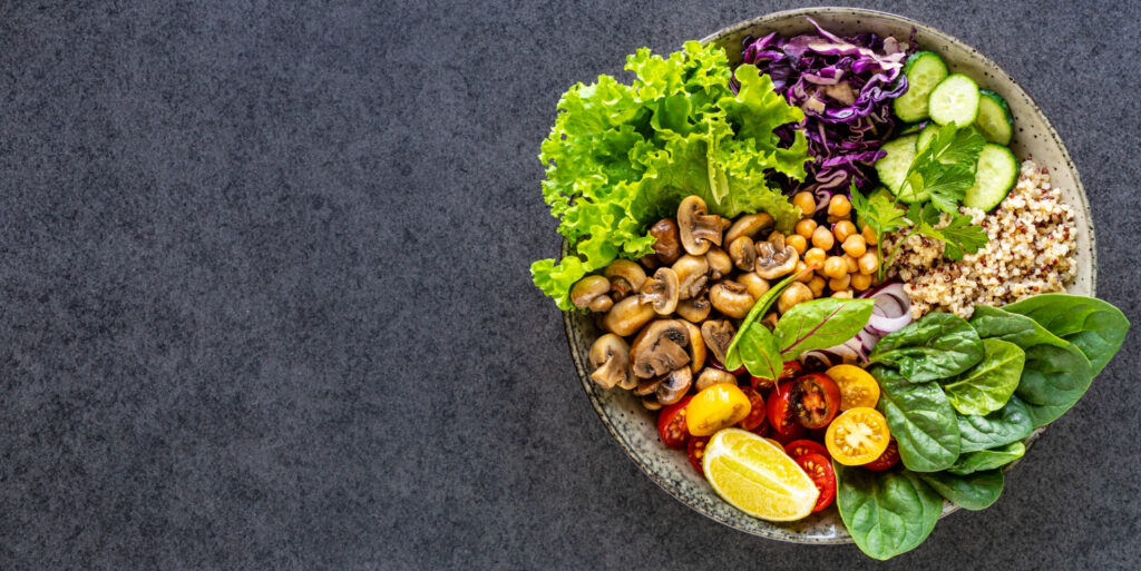 proteines vegetales dans une assiette